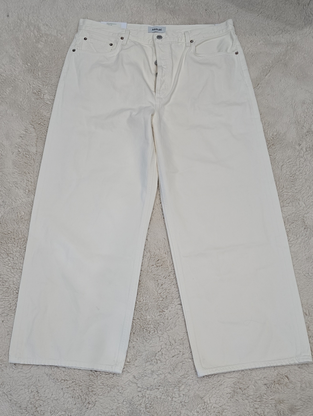 Agolde Wide Leg Jeans in Off-White/Cream